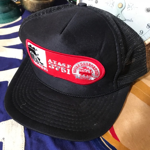 Vintage A. T. & S. F. Trucker Snap Back Hat - Picture 3 of 8